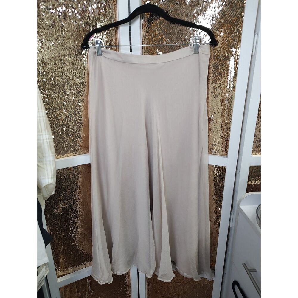 Charles Henry Silk / Sheer Skirt Midi Neutral Color Beige Size 8
